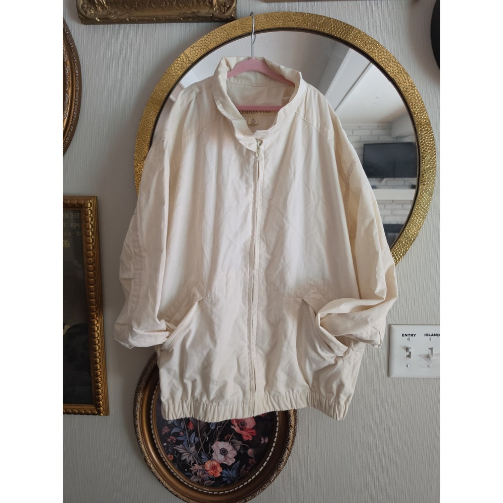 Vintage London Fog off white cream men's medium spring jacket